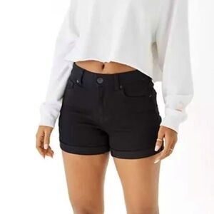 American eagle black next level stretch midi jean shorts size 00